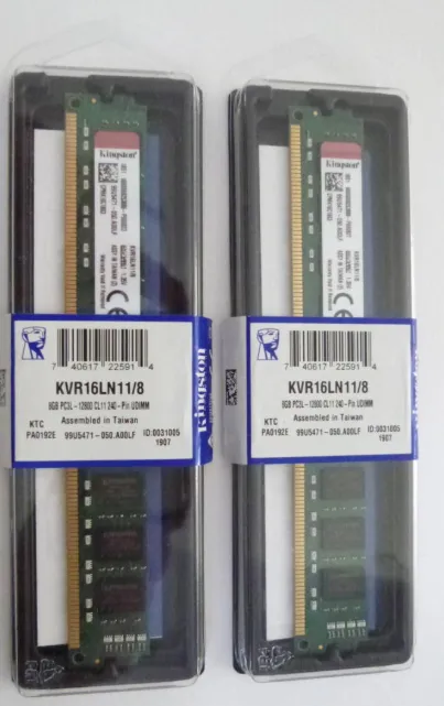 MEMORIA PC3L 8GB 12800 KVR16LN11/8