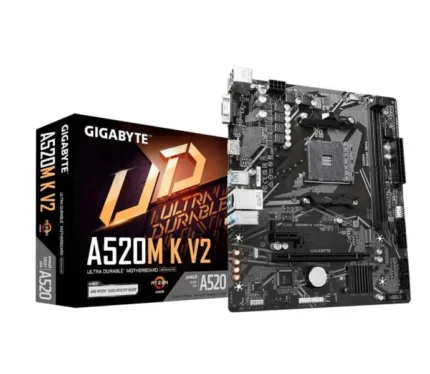 PLACA MÃE GIGABYTE A520 M - K V2, SOCKET AM4, DDR4, mATX
