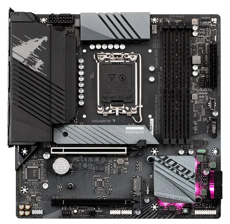 PLACA MÃE GIGABYTE B760 M AORUS ELITE, LGA 1700, DDR5, mATX PLACA MÃE GIGABYTE B760 M AORUS ELITE, LGA 1700, DDR5, mATX - Imagem 1